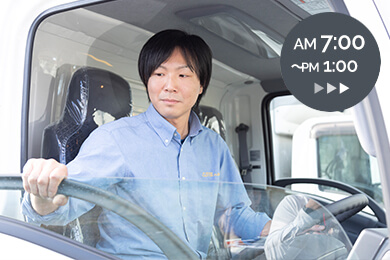 AM 7:00～PM 1:00 次店舗へ向かう